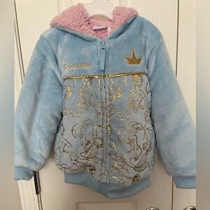 Disney Princess Blue & Pink Fleece Jacket. Washed, Never Worn. Size 5.